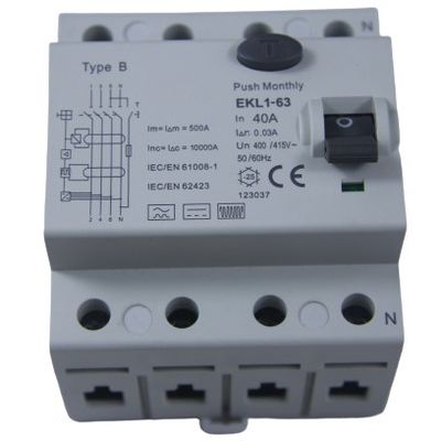 comprar Tipo disyuntor 40A de B IP20 RCD 3 modo electromágnetico de poste MCB de la fase 4 fabricación en línea