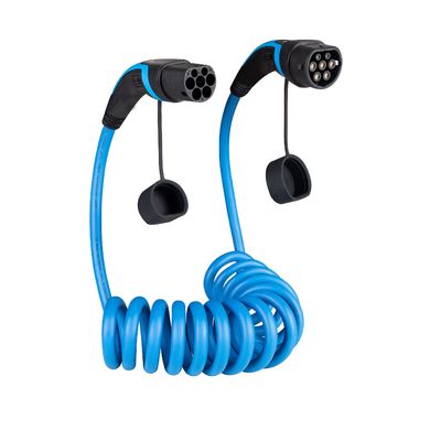 Cables de carga para vehículos eléctricos de TPU de larga duración sin halógenos 32A 1 Fase 7.6kW Tipo 2 a Tipo 2 Cables Ev