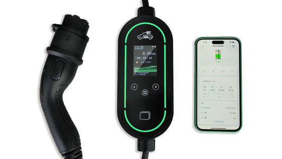 Buen precio 7kW Portable EV Charger with 2.4-inch LCD Screen 5m Charging Cable and Flame Retardant PC Material en línea