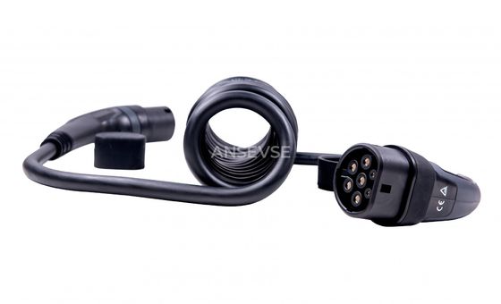 Buen precio cargadores 16A 480V del coche eléctrico 3 tipo del IEC 62196 de los cables del espiral de la fase 11kW - 2 a mecanografiar - 2 cables en espiral del ev en línea