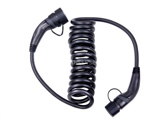 Buen precio cargadores 32amp del vehículo eléctrico 3 tipo del IEC 62196-2 de la fase 22KW - cable en espiral de carga de 2 ev en línea